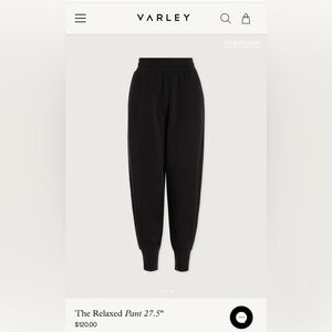 Varley Relaxed Pant 27.5” Black Size M